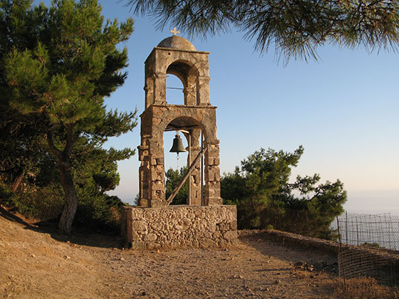 Old bell tower of the Monastery of Agios Ioannis (Saint John) near Kefalos